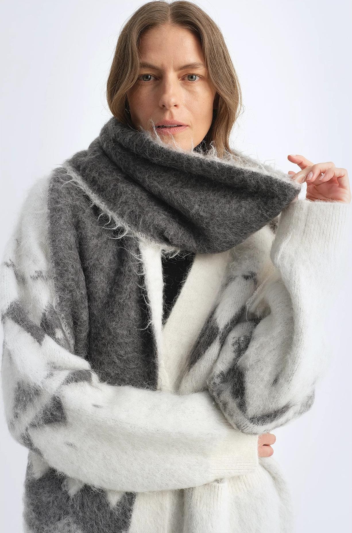 Nepal alpaca wool color clashing jacquard tassel scarf women winter warm shawl 190*27