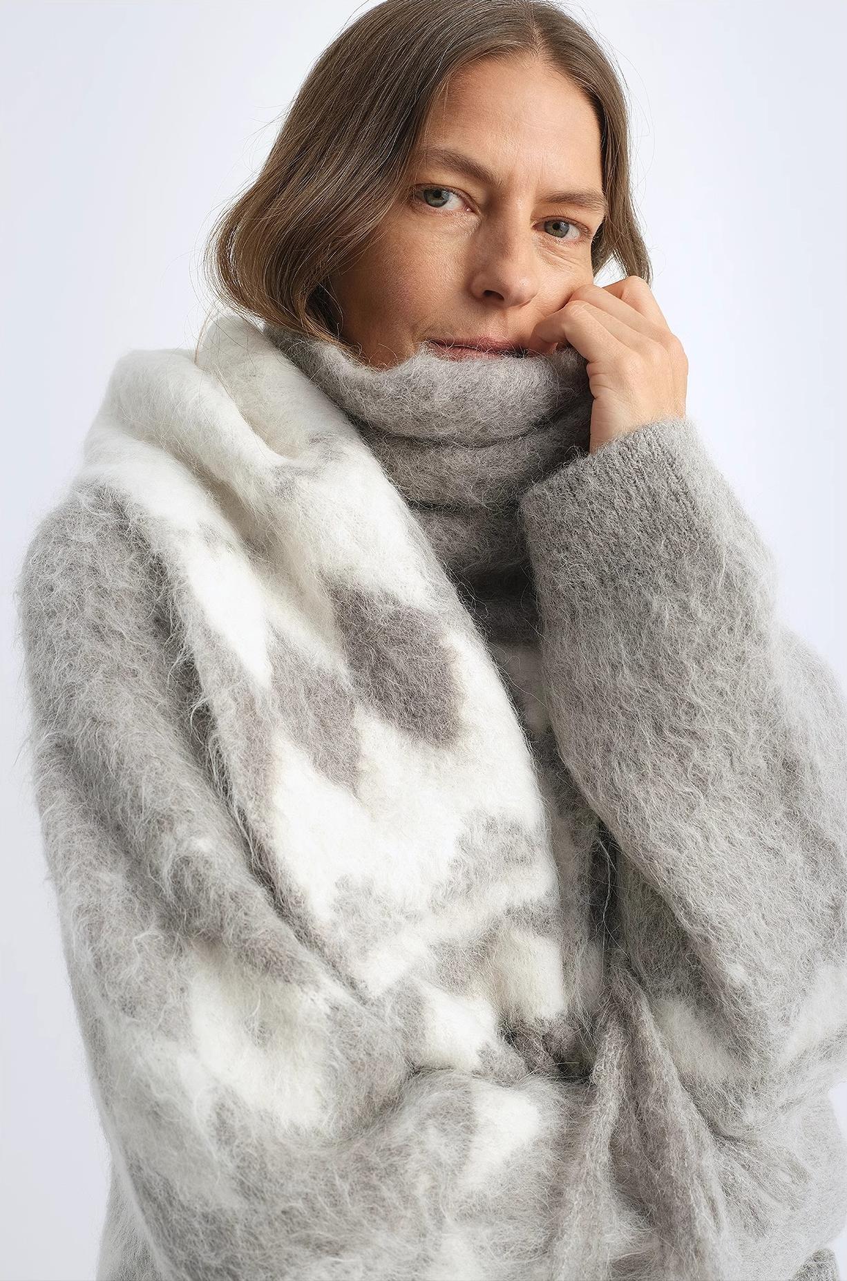 Nepal alpaca wool color clashing jacquard tassel scarf women winter warm shawl 190*27