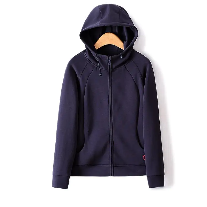 Autumn Simple Three Dimensional Cutting Zipper Cardigan Full Sleeve Sweater Women Sweatshirts