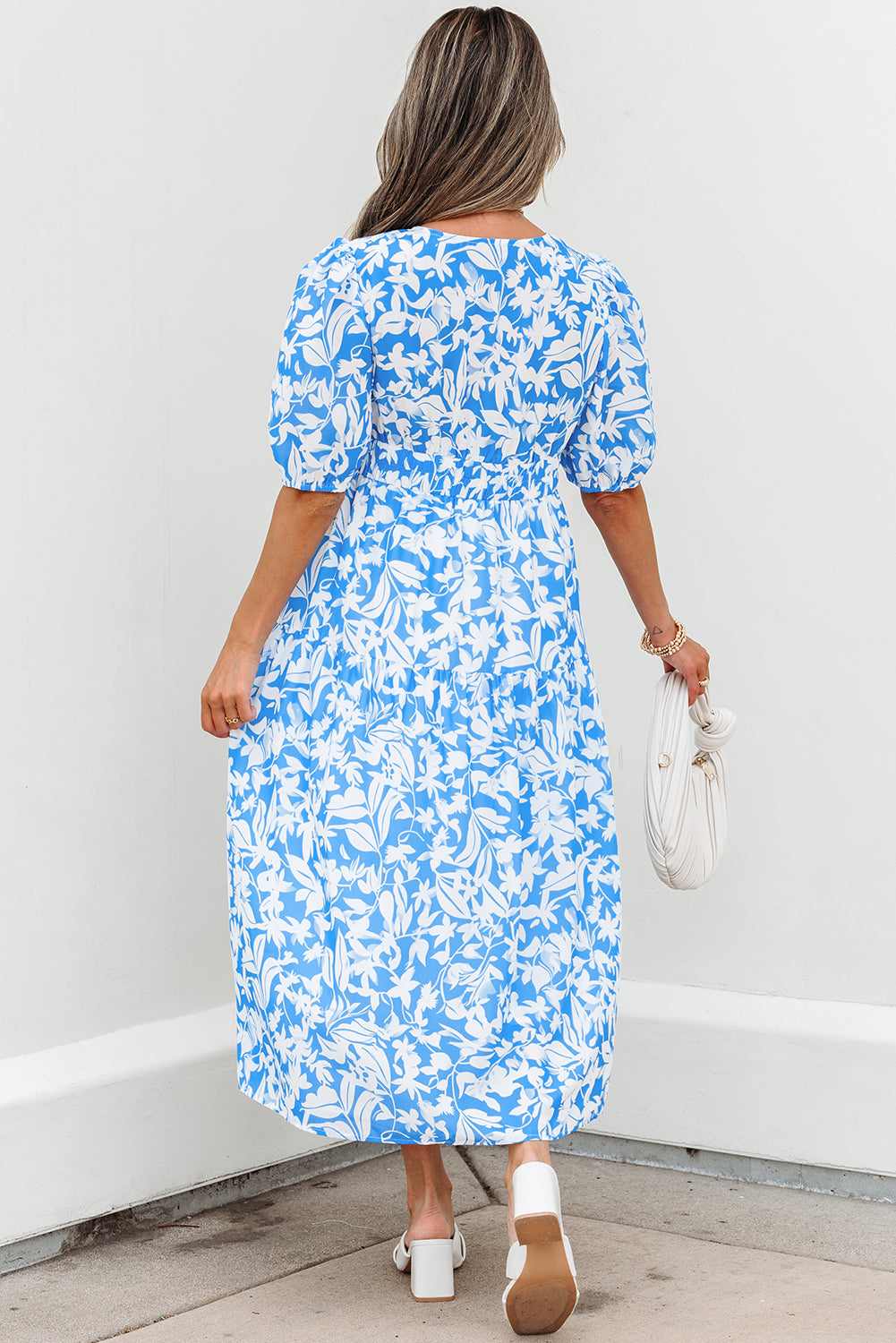 Shannon Floral V Neck Long Dress