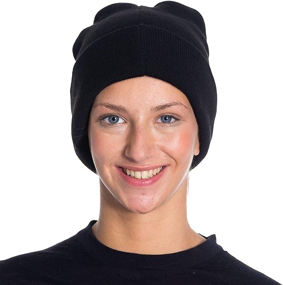 Soft Knit Winter Beanie for Women Warm Stretchy Acrylic Hat 1 Pack