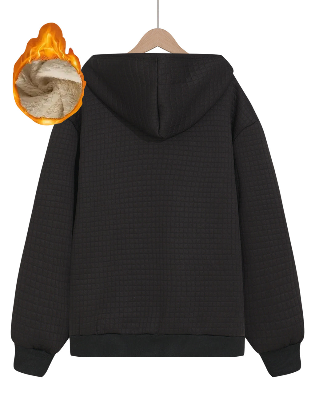 Women's Horse-Themed Hooded Jacket with Horse Racing & Jockey Print - Thick Winter Coat, Zippered Pockets, Machine Washable Polyester-Like Outerwear for Equestrian Events & Casual Wear (Grey/Black)