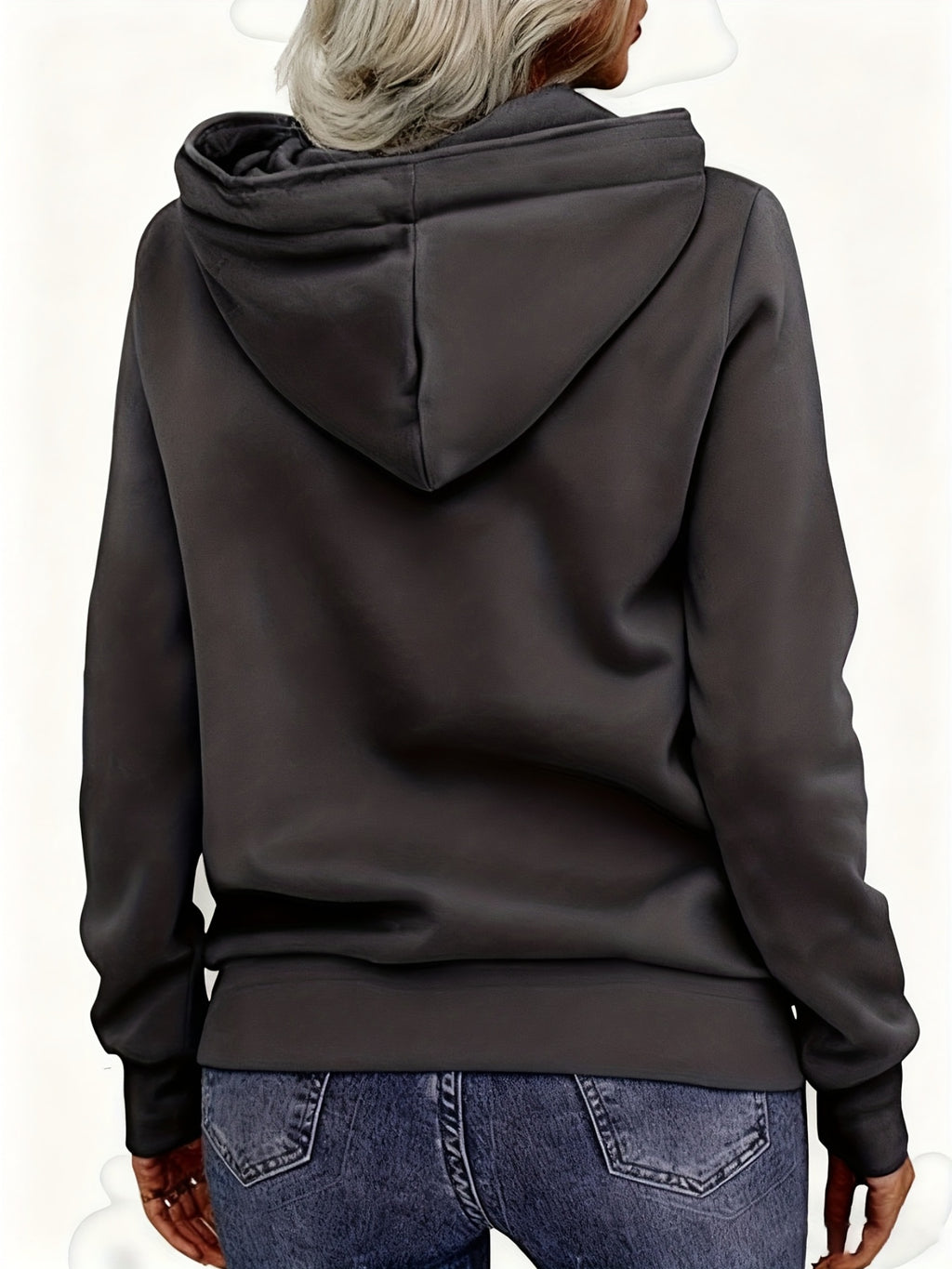 Women'S Heavyweight Winter Hooded Sweatshirt - Full-Zip Front Closure, Thick Warm Pullover with Full-Zip Hood & Full-Zip Front, Solid Navy /, Machine Washable Cold Weather Outerwear For Everyday & Formal Events, Winter Clothe