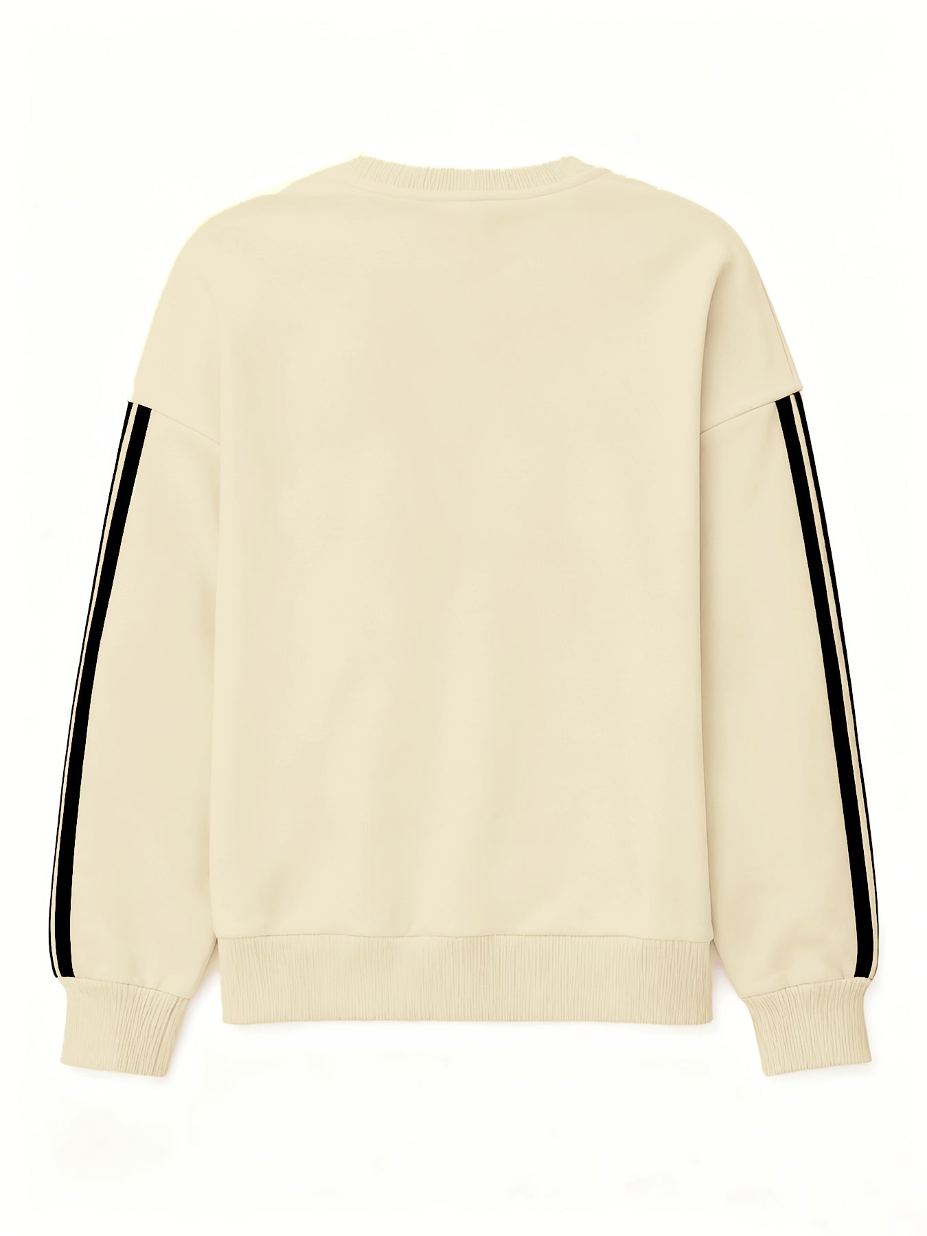 Comfortable and Versatile Women's Clothing, Casual Long-Sleeve Crewneck Sweatshirt with Fun Printed Patterns and Double Stripes, for Women