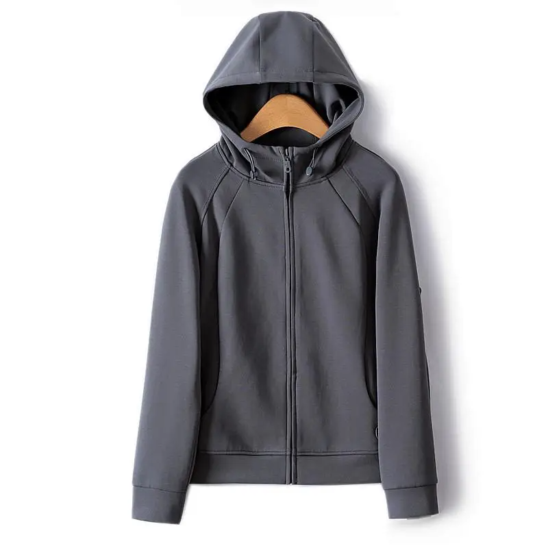 Autumn Simple Three Dimensional Cutting Zipper Cardigan Full Sleeve Sweater Women Sweatshirts