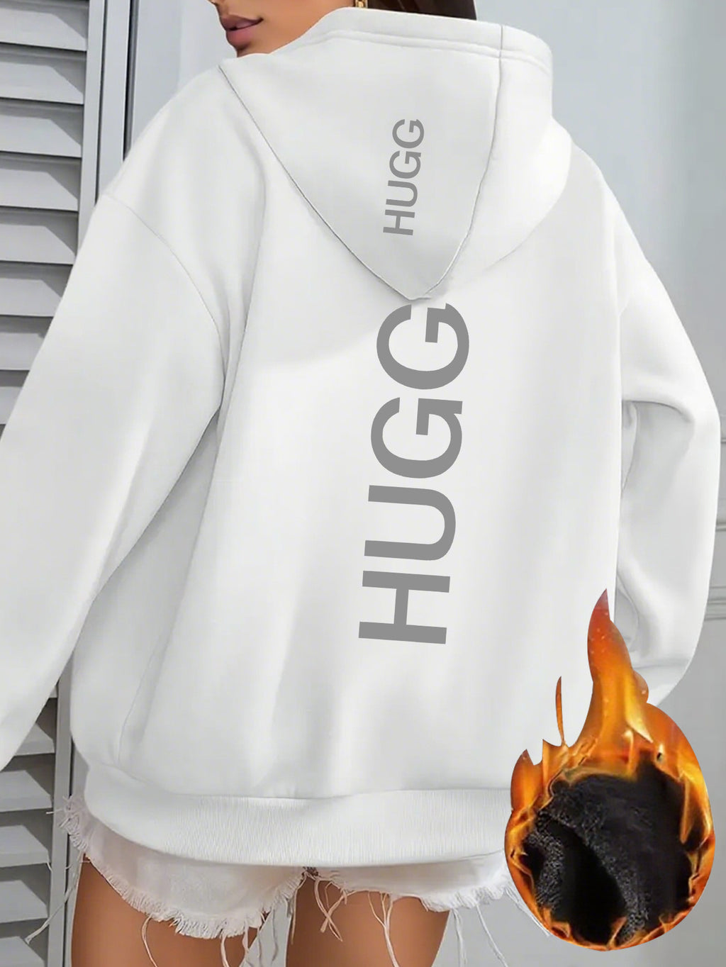 1pc Women's Y2K Pink Hooded Sweatshirt - Oversized Fleece Pullover with Back Logo Print, Soft Pink Hoodie, Machine Washable Winter Sweater for Casual Wear, Layering & All-Season Outfits (No Dry Clean), Plus Size Women Clothes