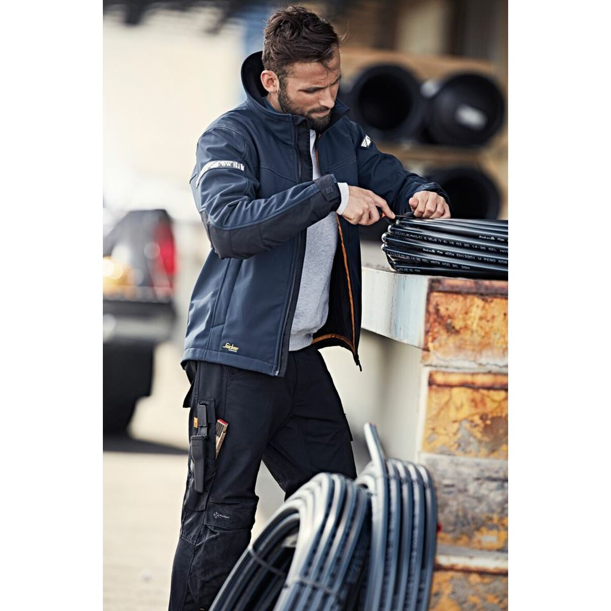 Work jacket Snickers Workwear Navy Blue