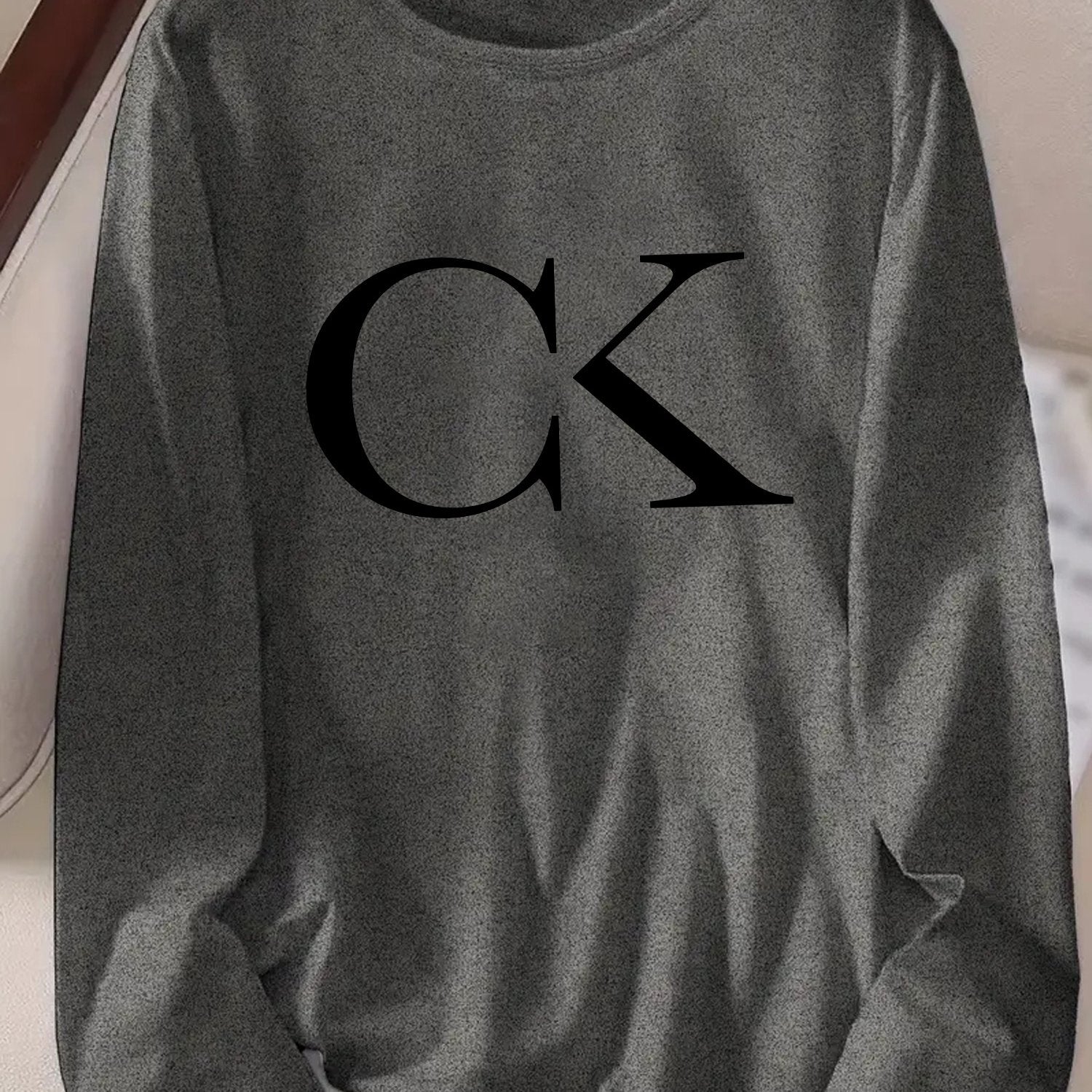 European And Style Women'S And Fashionable Long-Sleeve T-Shirt with Letter Print - Sporty And Casual Style, Minimalist Sportswear, Made of 95% And 5%, 180G, Featuring a Printed Design, Suitable for Autumn And Winter, Comforta