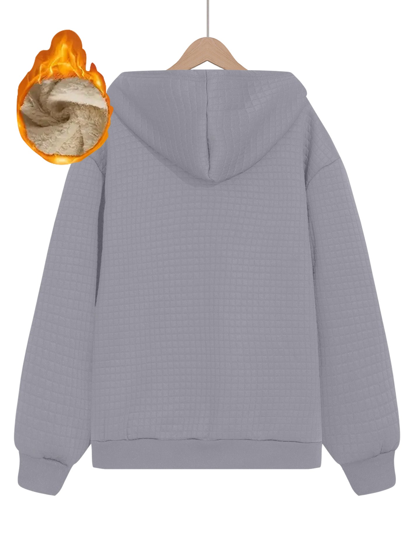 Women's Horse-Themed Hooded Jacket with Horse Racing & Jockey Print - Thick Winter Coat, Zippered Pockets, Machine Washable Polyester-Like Outerwear for Equestrian Events & Casual Wear (Grey/Black)