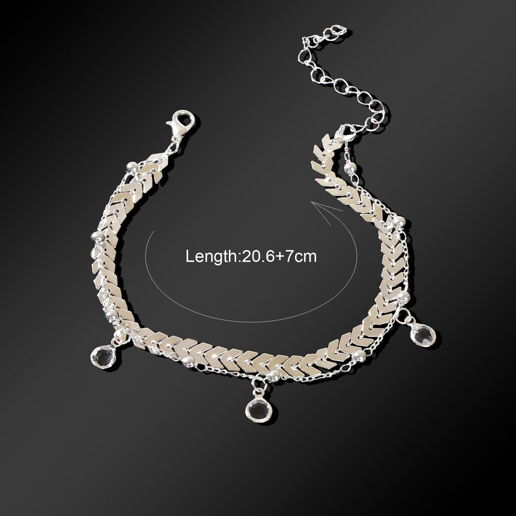 Beach Accessories Foot Jewelry Bead Decor Double layer Chain Fashion Anklet for Women