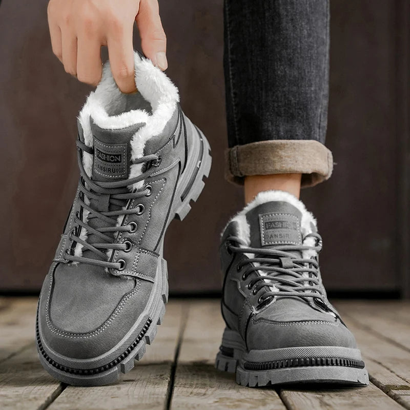 Men's winter comfortable fashion casual shoes versatile outdoor cotton warm shoes plus size youth non-slip soft-sole work shoes