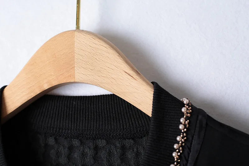 Jackets For Women Beaded Jacquard Short Coat Autumn Straight Things Female Overcoat 4XL