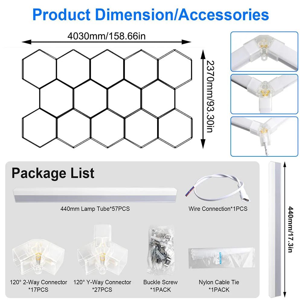 Honeycomb hexagonal ceiling light is super bright and has high power, suitable for offices, conference rooms, and libraries