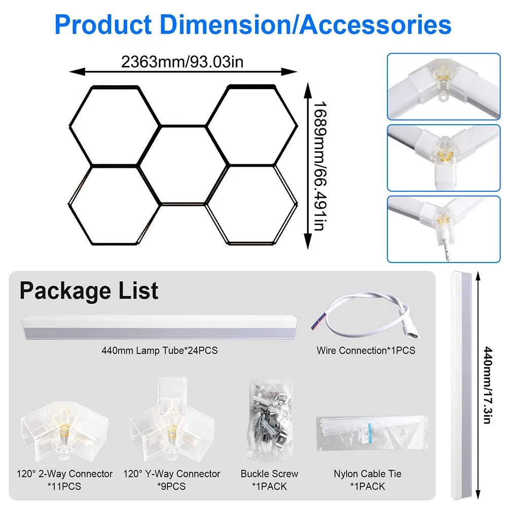 Honeycomb hexagonal ceiling light is super bright and has high power, suitable for offices, conference rooms, and libraries
