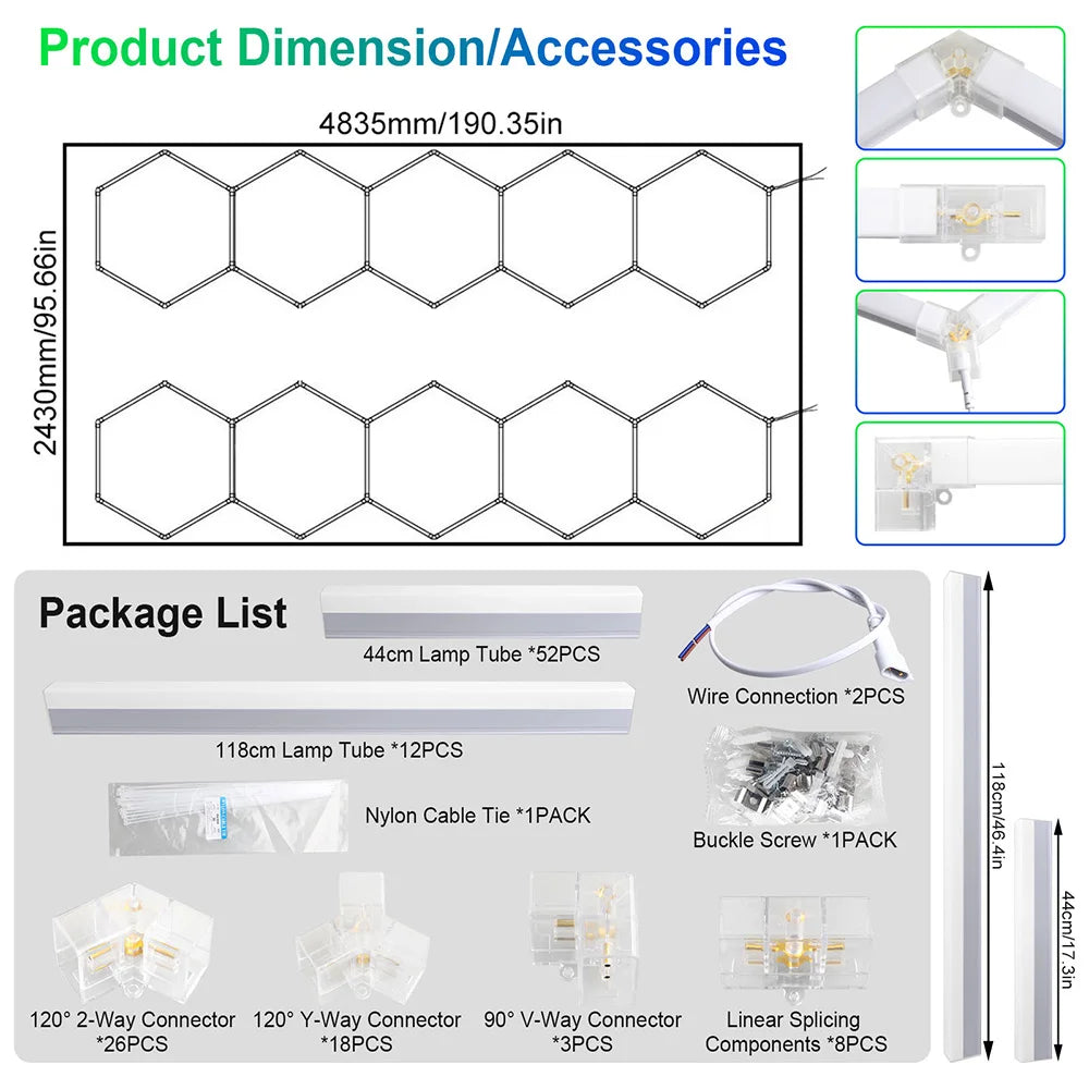 Honeycomb hexagonal ceiling light is super bright and has high power, suitable for offices, conference rooms, and libraries
