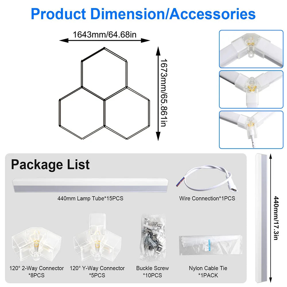 Honeycomb hexagonal ceiling light is super bright and has high power, suitable for offices, conference rooms, and libraries