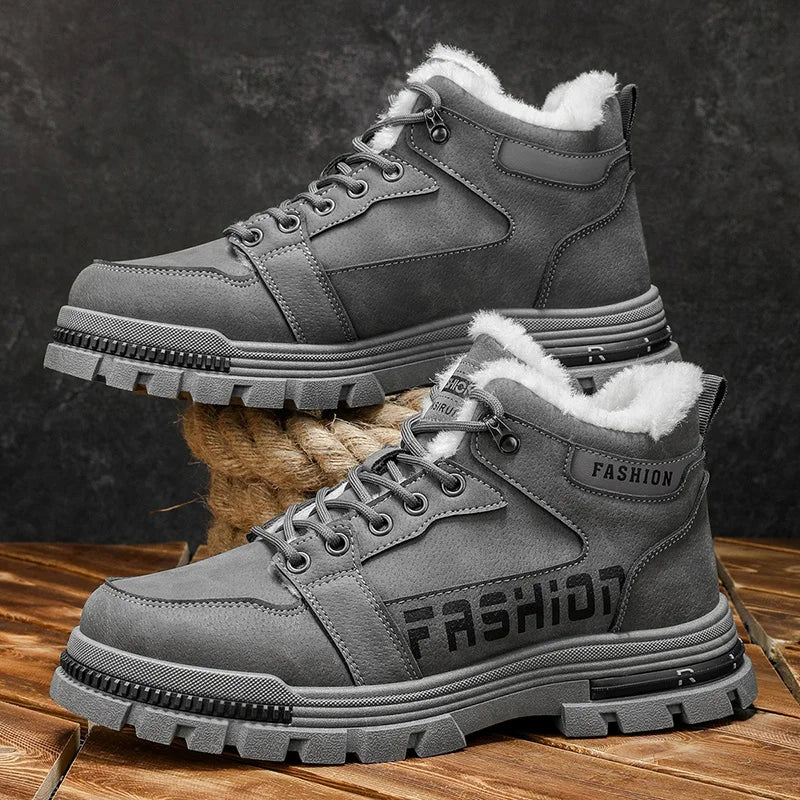 Men's winter comfortable fashion casual shoes versatile outdoor cotton warm shoes plus size youth non-slip soft-sole work shoes