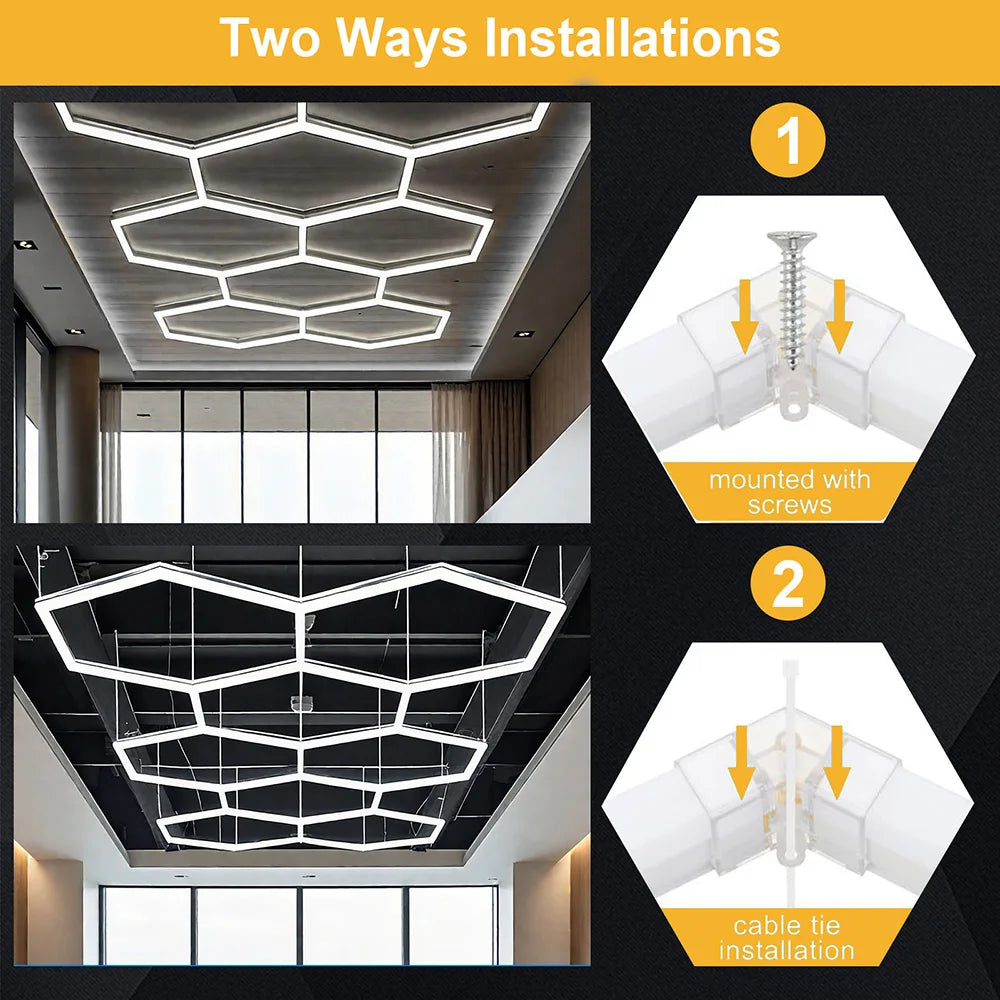 Honeycomb hexagonal ceiling light is super bright and has high power, suitable for offices, conference rooms, and libraries