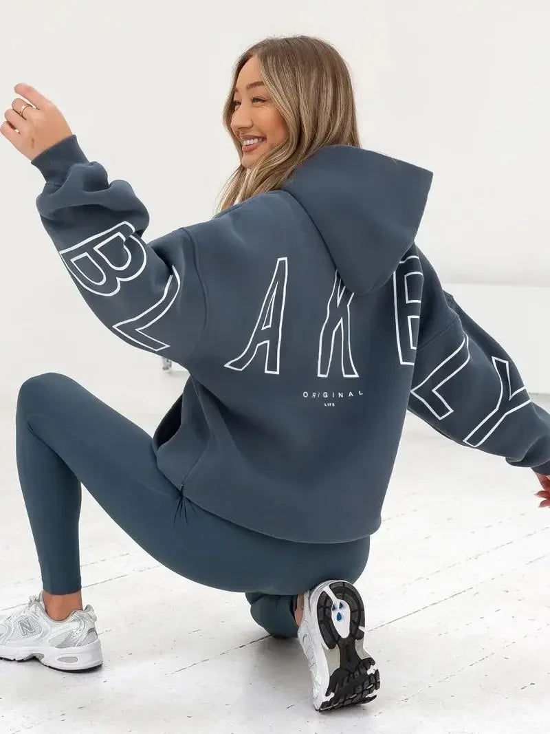 European American Fashion Printed Hooded Hip Hop Sweatshirt 2025 New Cross Border Thickened Versatile Long-sleeved Loose Clothes