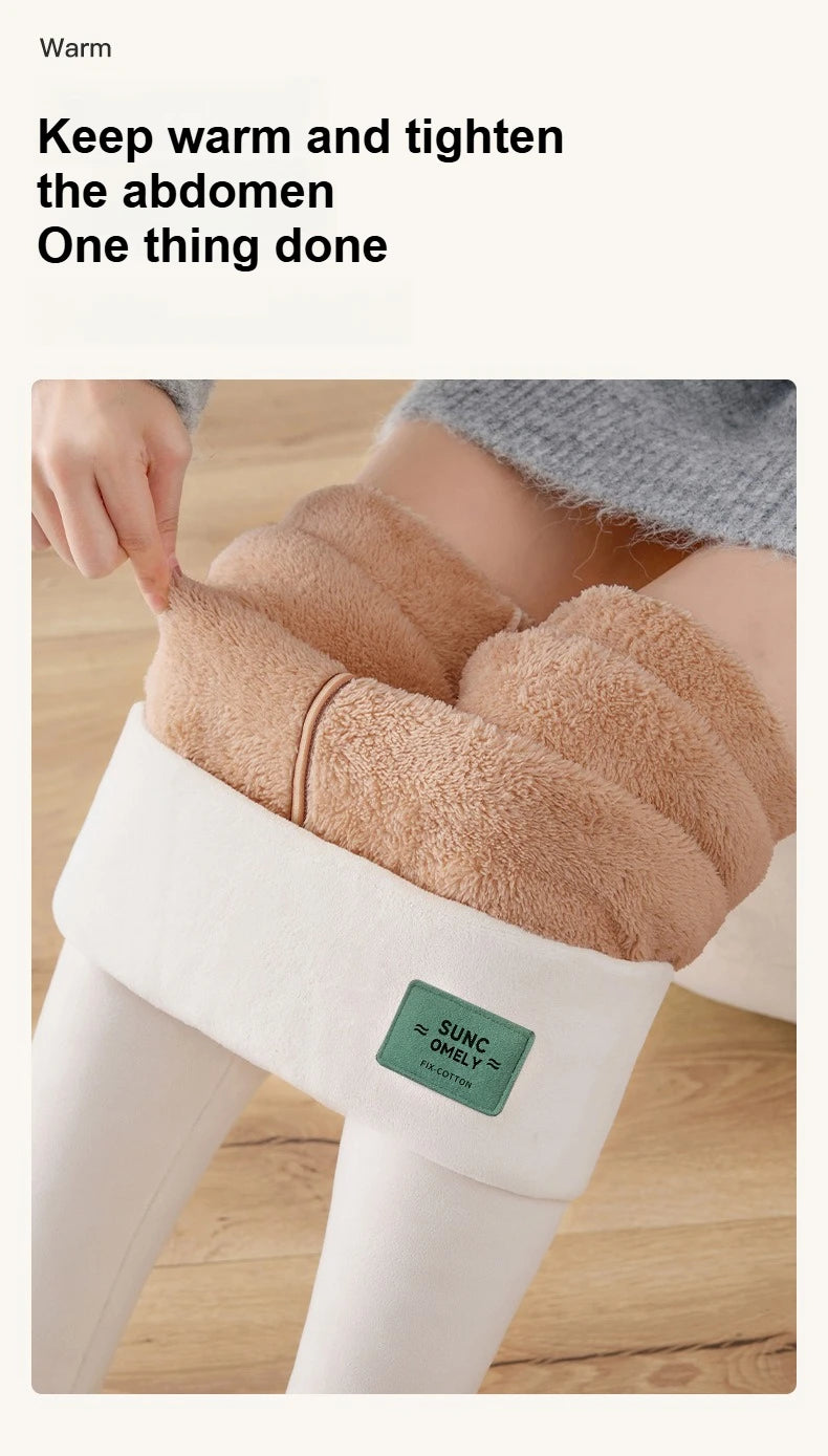 Plus Size Fleece Lined Leggings Women High Waisted Tights for Cold Winter Thermal Outdoor Wear Thick Ribbed Fashion Leggings