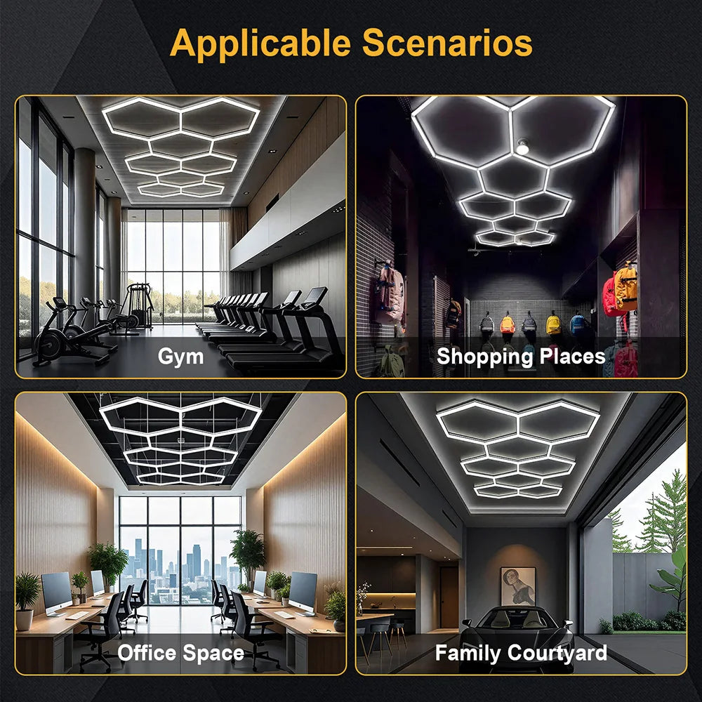 Honeycomb hexagonal ceiling light is super bright and has high power, suitable for offices, conference rooms, and libraries