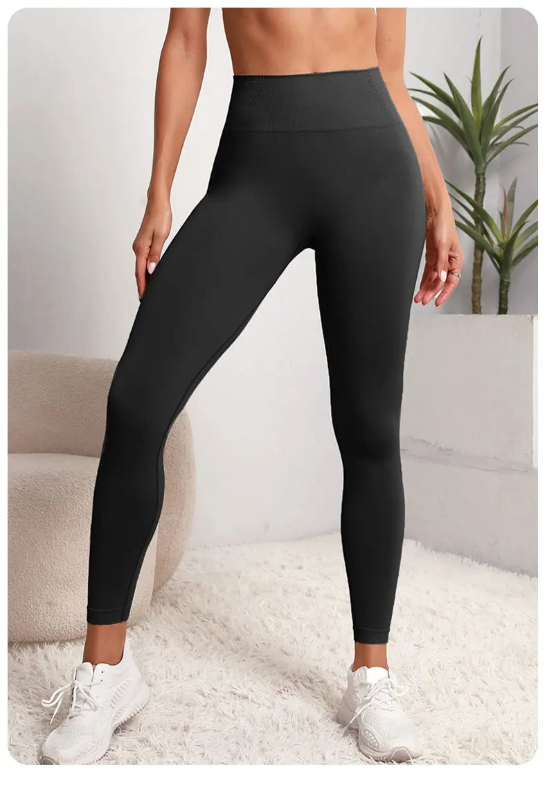 New High Waist Yoga Pants for Women - Tummy Control Leggings, Stretchy Soft Workout Running Pants, Comfortable Gym Sports Pants"