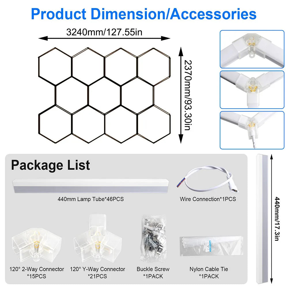 Honeycomb hexagonal ceiling light is super bright and has high power, suitable for offices, conference rooms, and libraries