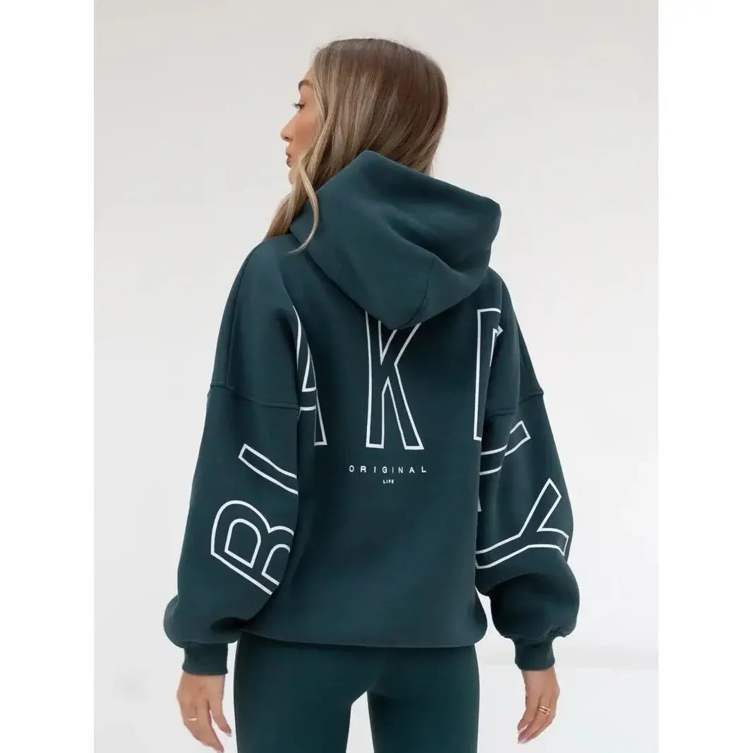 European American Fashion Printed Hooded Hip Hop Sweatshirt 2025 New Cross Border Thickened Versatile Long-sleeved Loose Clothes