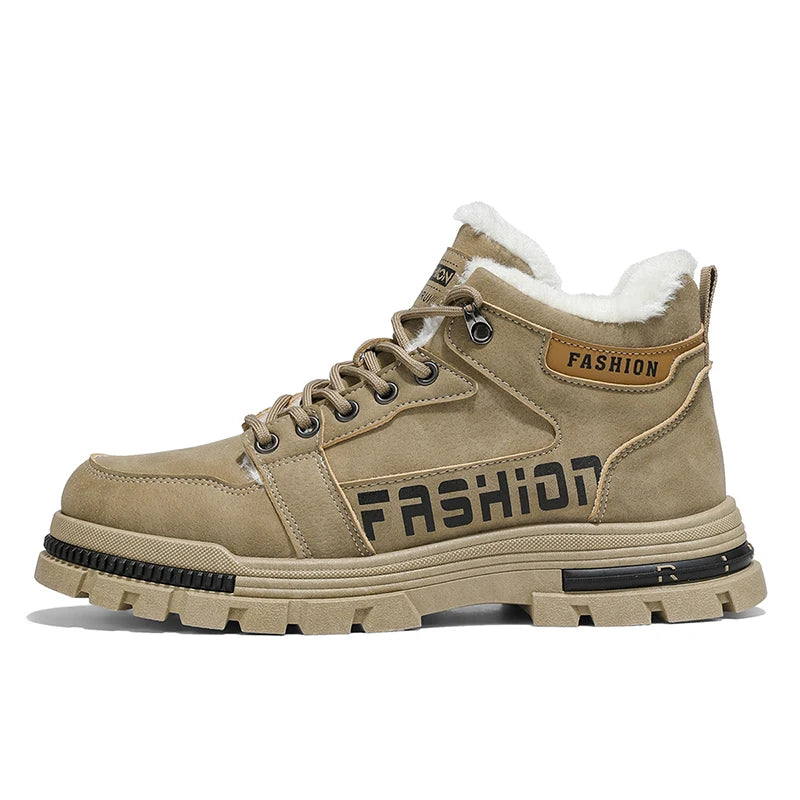 Men's winter comfortable fashion casual shoes versatile outdoor cotton warm shoes plus size youth non-slip soft-sole work shoes