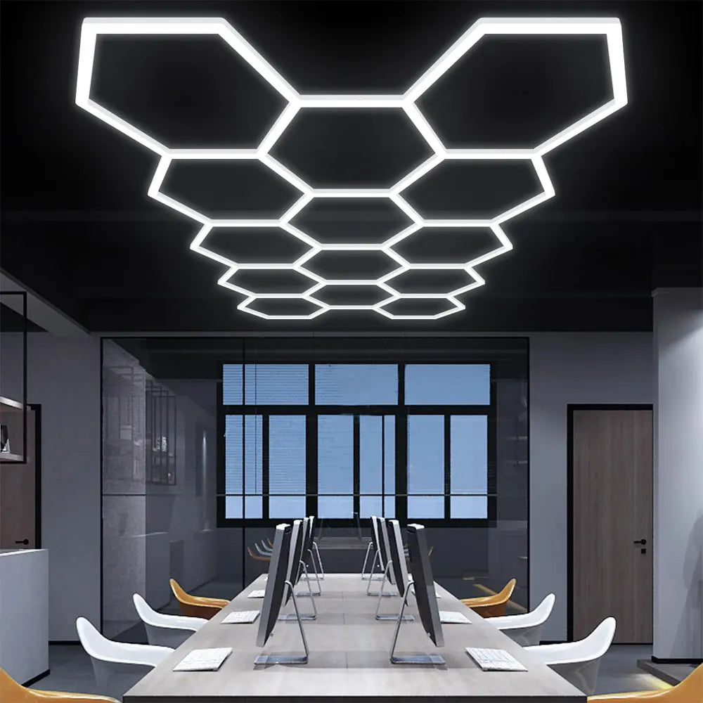 Honeycomb hexagonal ceiling light is super bright and has high power, suitable for offices, conference rooms, and libraries