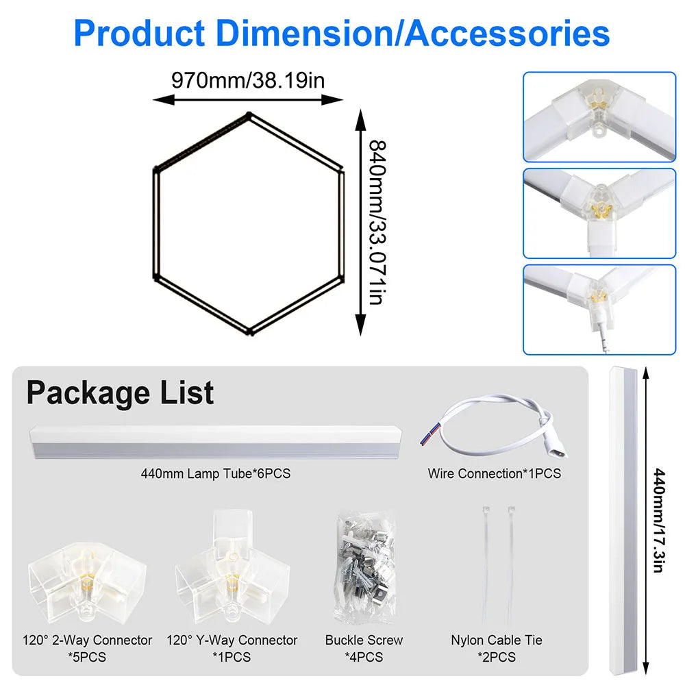 Honeycomb hexagonal ceiling light is super bright and has high power, suitable for offices, conference rooms, and libraries